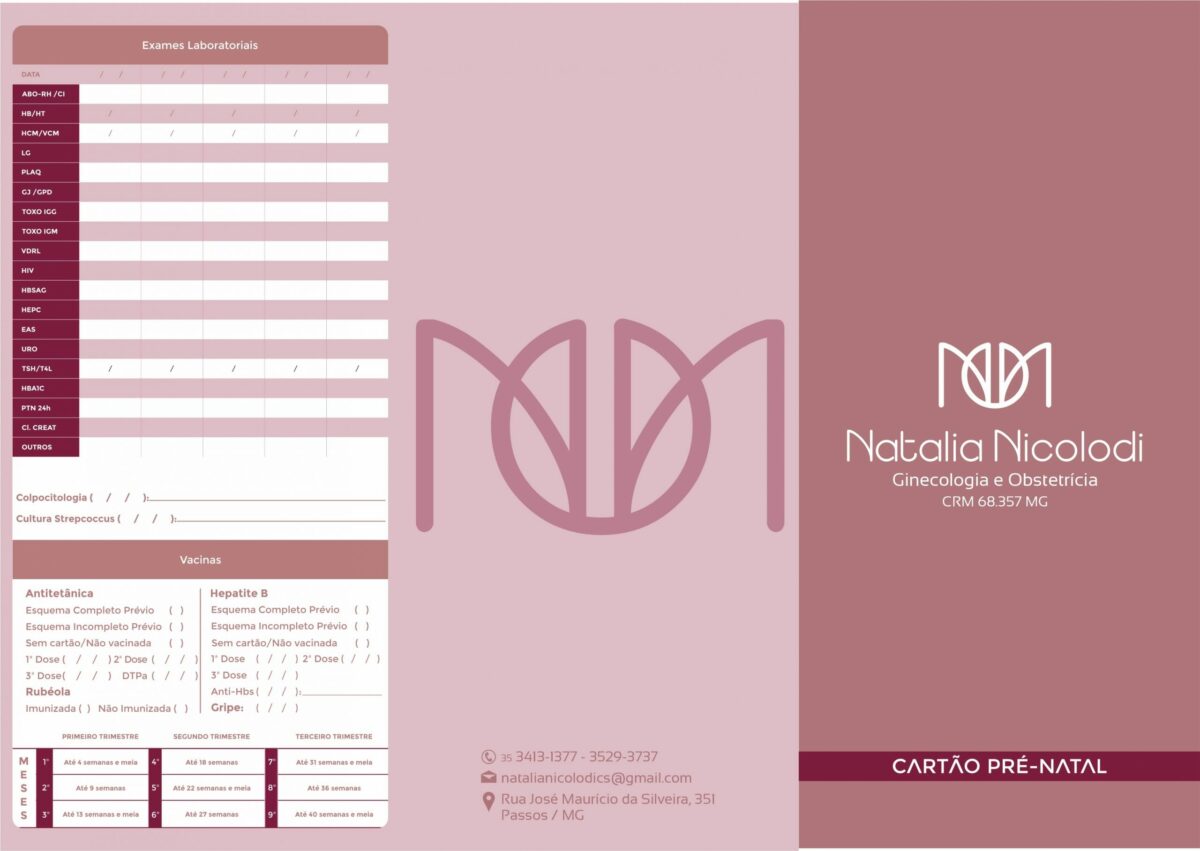 Cartão Pré-Natal Personalizado - Impressão Digital - 25und. 50und- MOD. 100 - Imagem 2