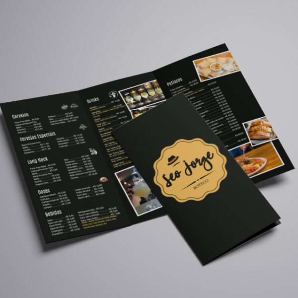 Cardápio com 3 dobras – MOD. 001