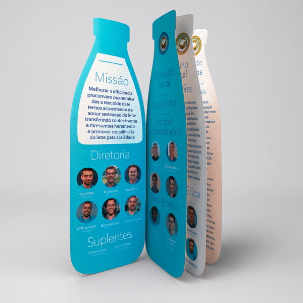 Folder corte especial formato garrafa de leite